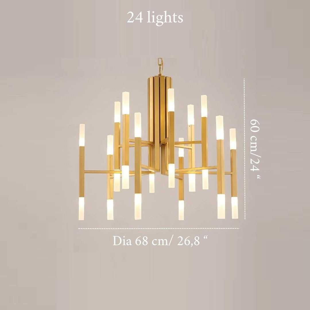 Deniselamp® Gold/Black Postmodern LED Chandelier For Living Room, Lobby, Restaurant