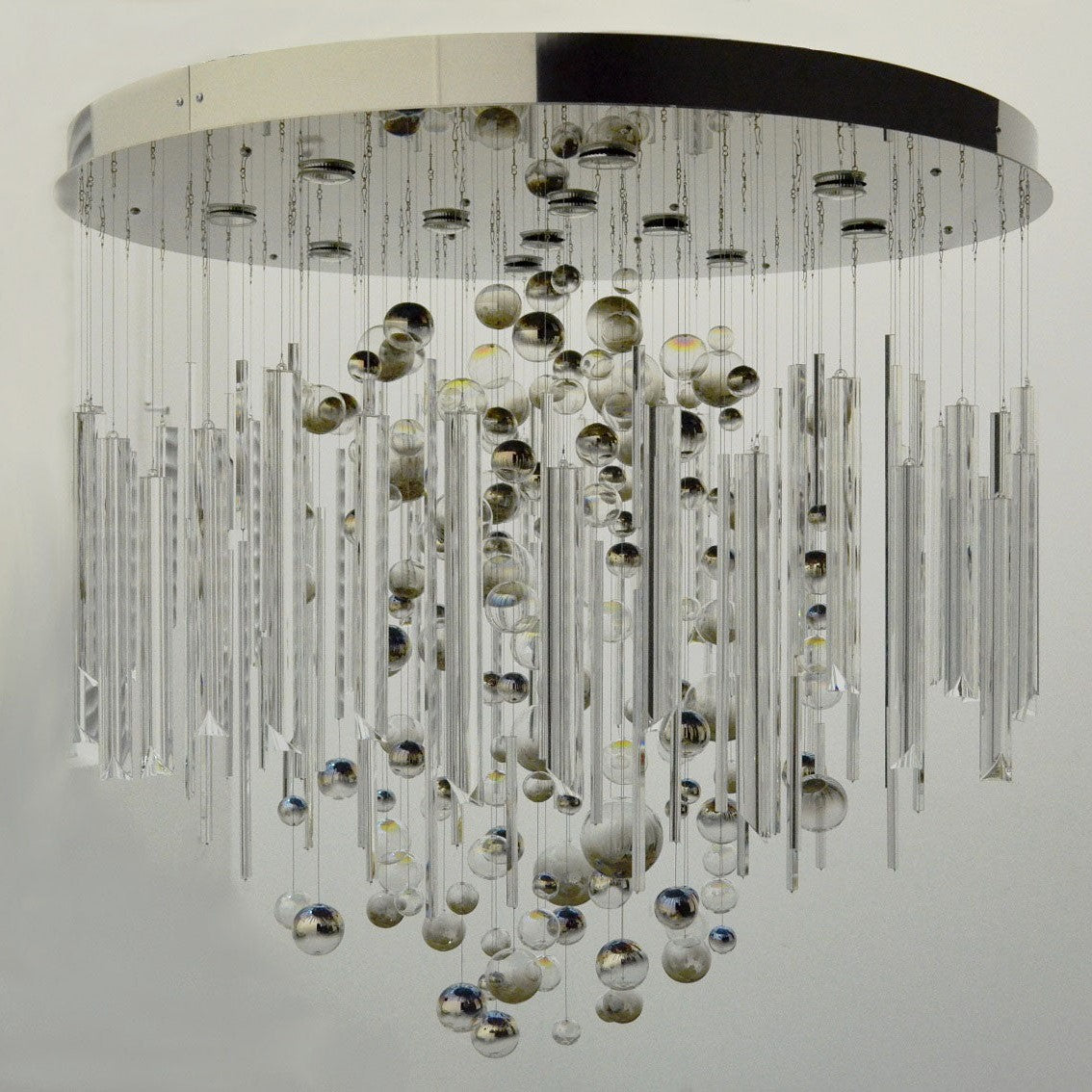 59'' Oval Chandelier for Dining Room Big Modern Glass Bubble Chandelier