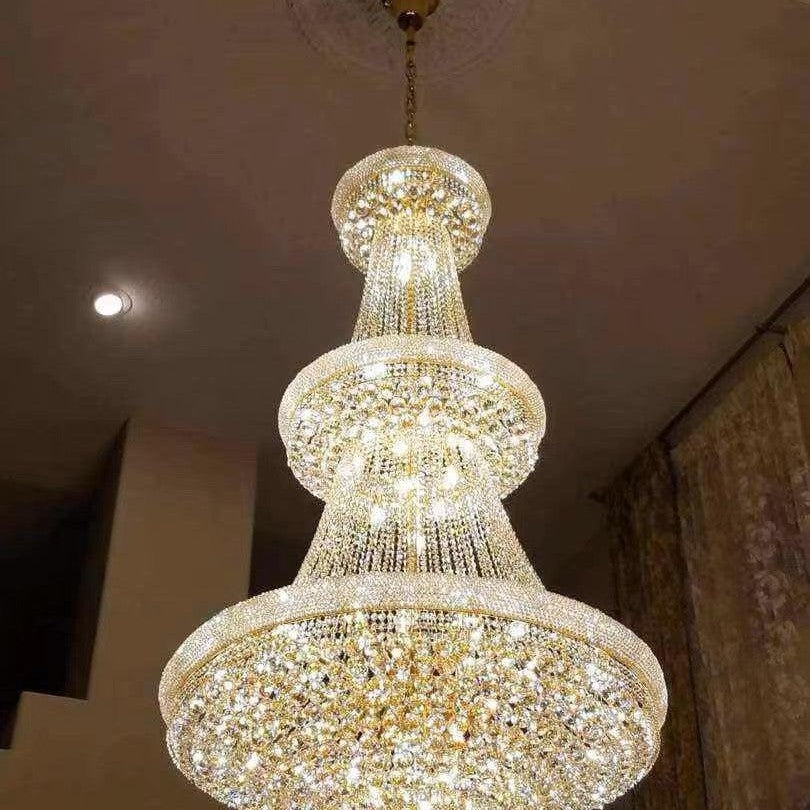 Luxury Crystal Chandelier for Grand Villa Hall and Duplex Staircase Lighting