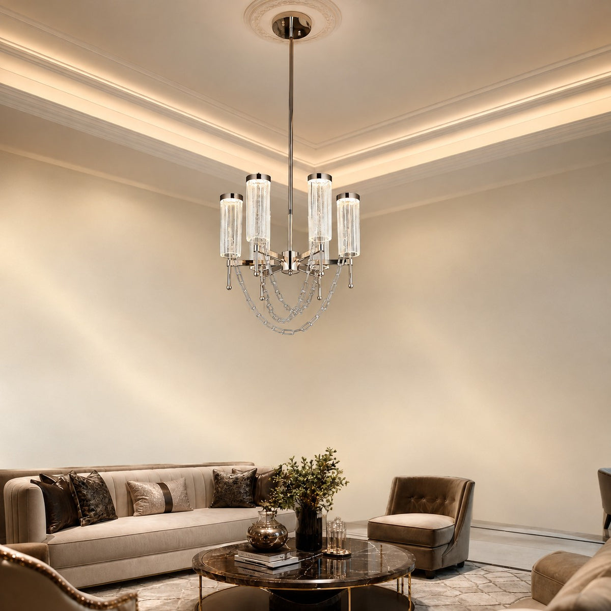 Taevan Modern Sculptural Ring Chandelier