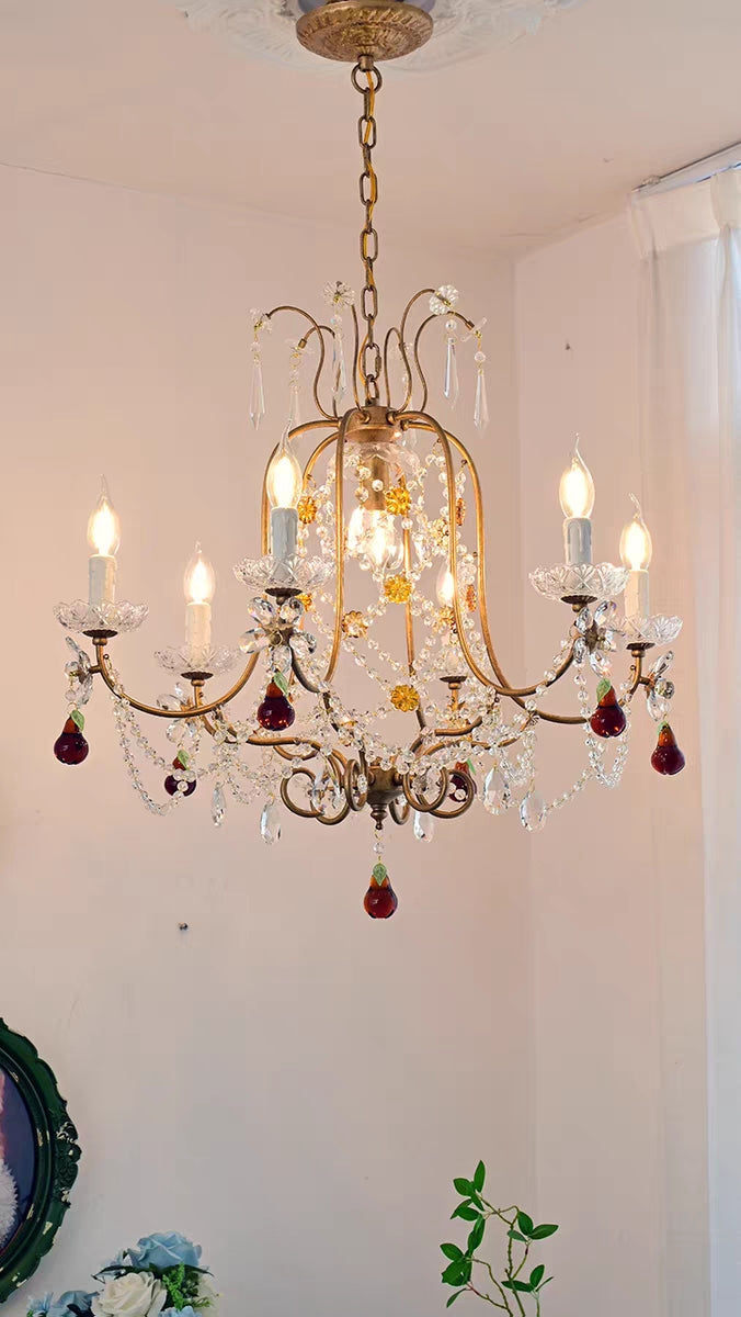 Majestic Splendor: Ornate French Antique Crystal Ceiling Chandelier