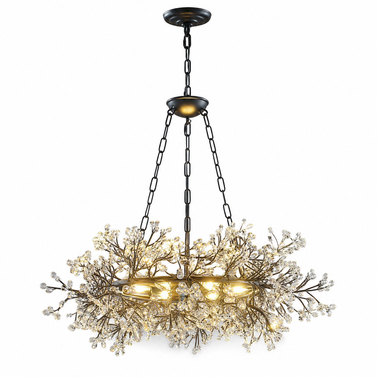 Rowan Twig Round Black Chandelier 31.5"D