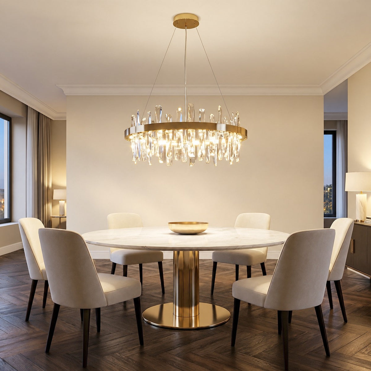 Ulior Round Crystal Pendant Light