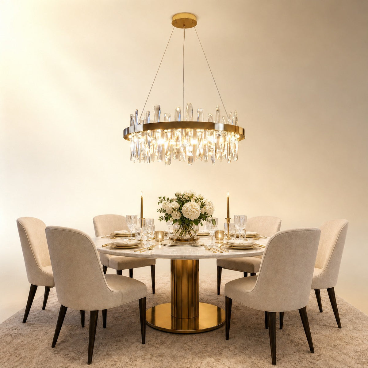 Ulior Round Crystal Pendant Light
