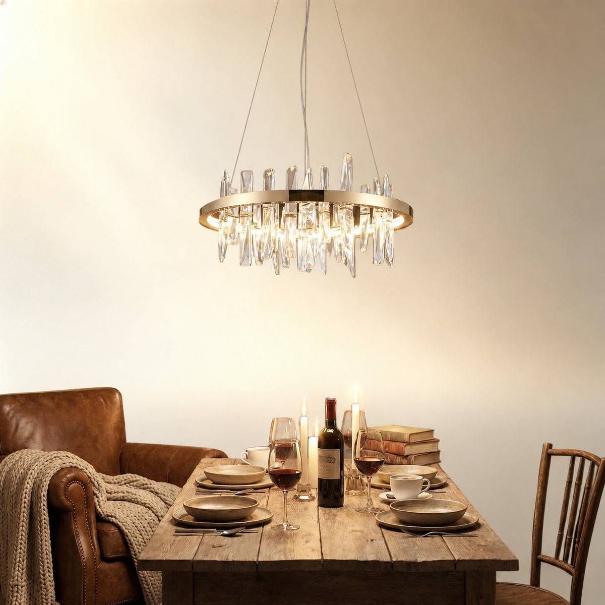 Ulior Round Crystal Pendant Light