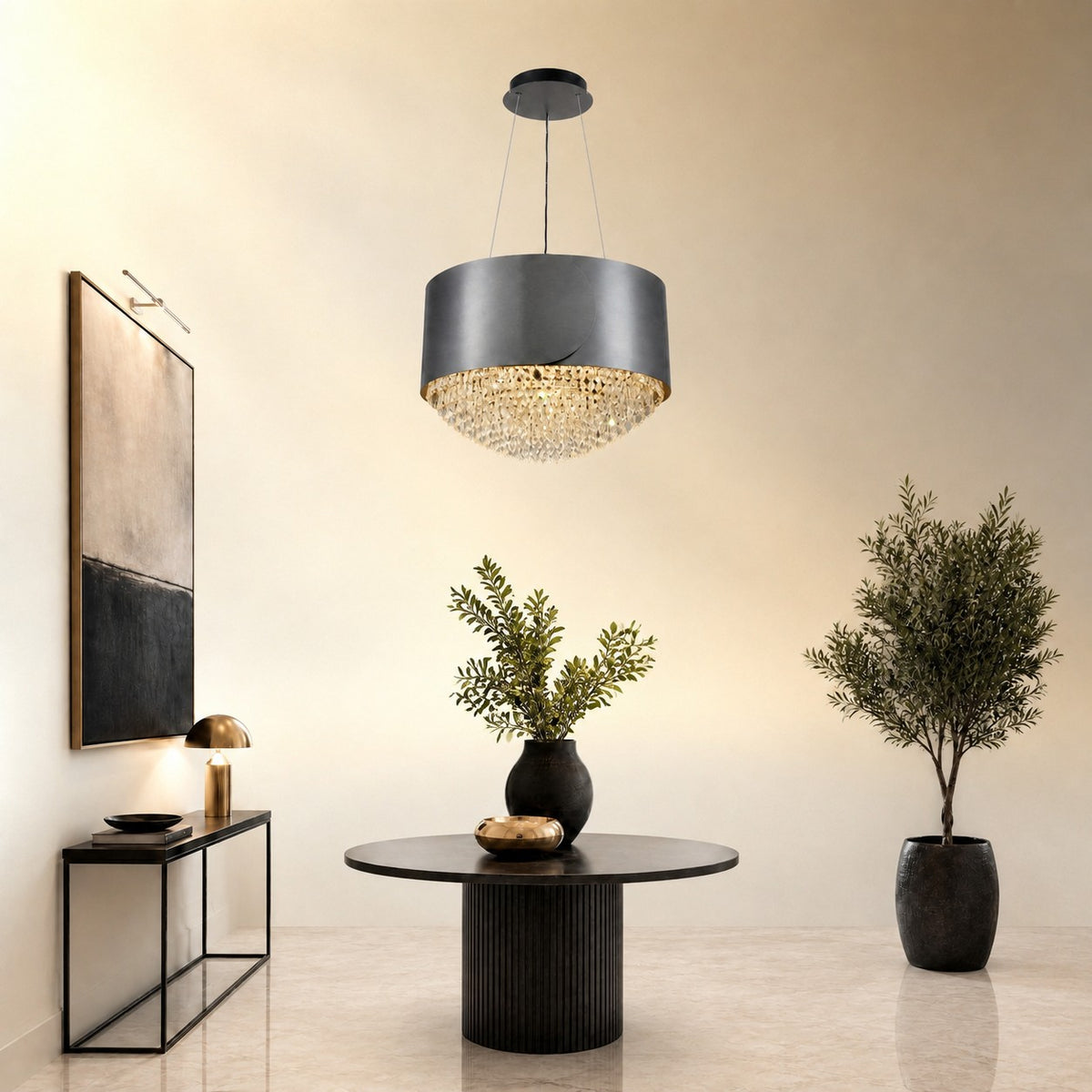 Valrin Crystal Pendant Light 28"