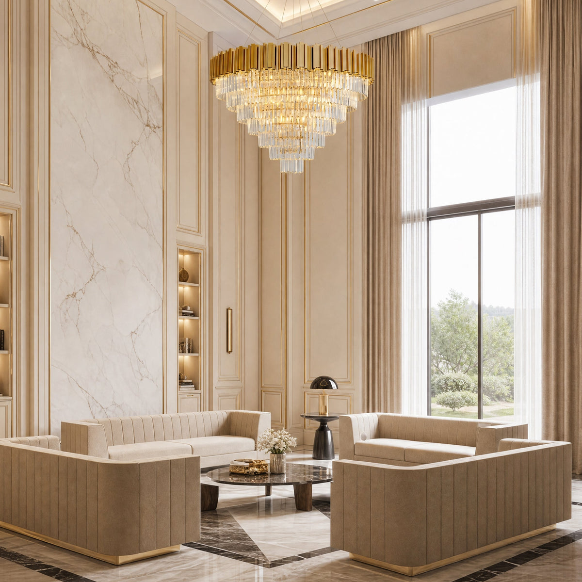 Inverted Triangle Crystal Round Pendant 1000 - Copper
