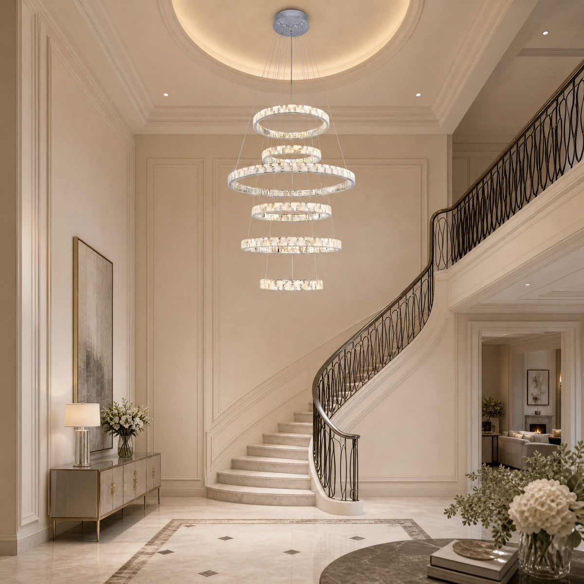 Isaen Crystal Pendant Light 48"