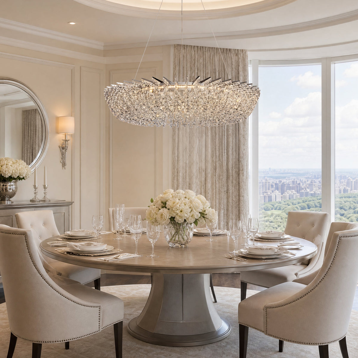 Maris Round Crystal Chandelier