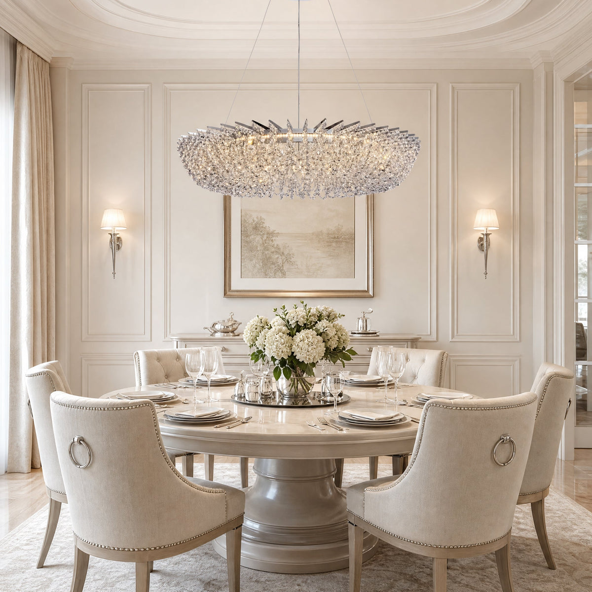 Maris Round Crystal Chandelier
