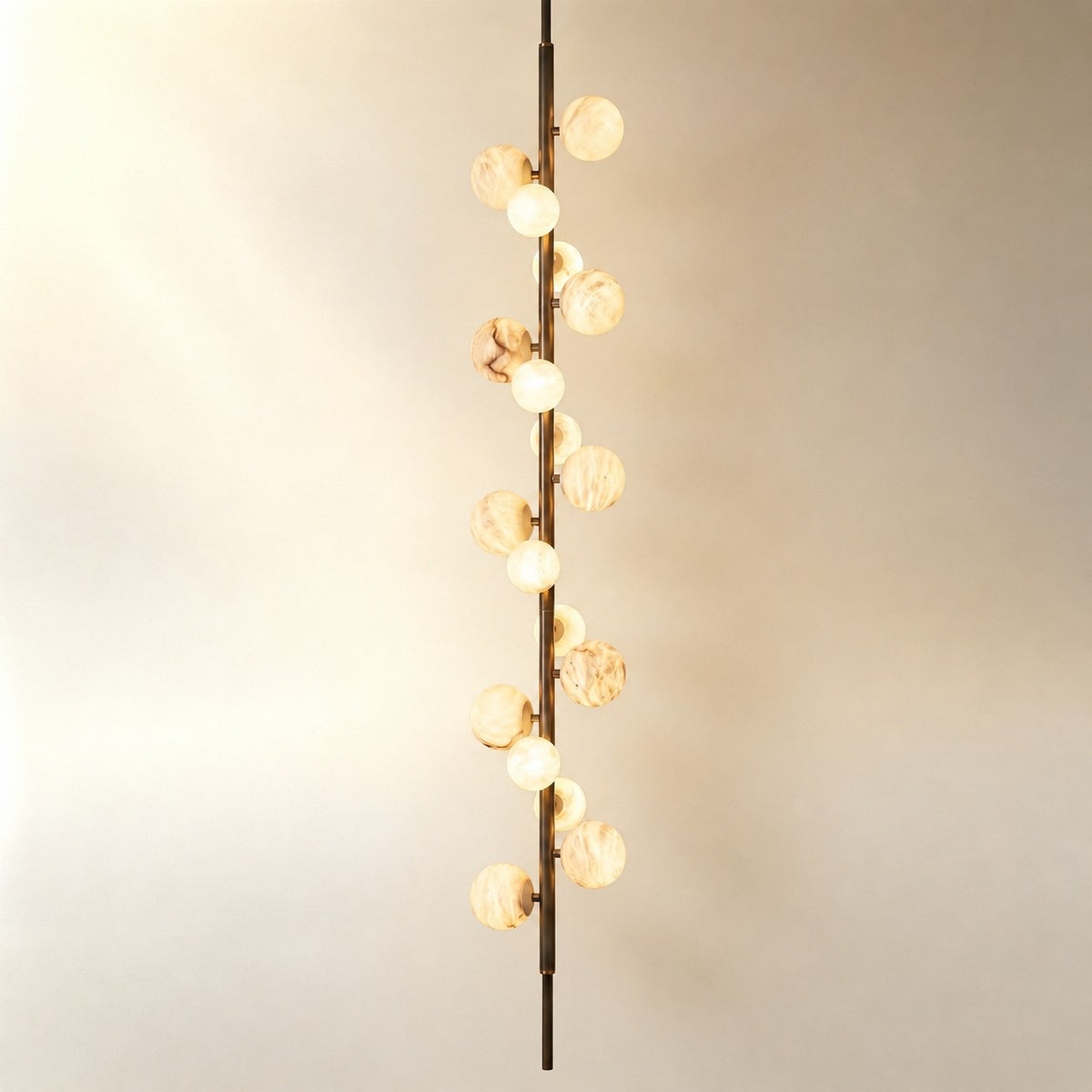 Vertical Orb Cascade Alabaster Pendant Light