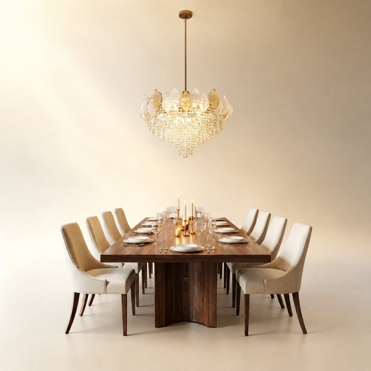 Vivienne Frosted Glass & Crystal Chandelier
