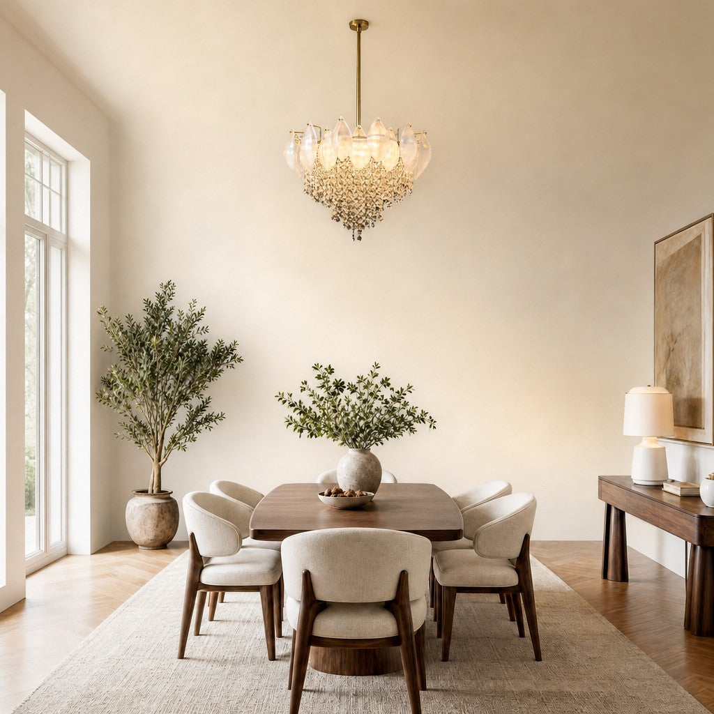 Vivienne Frosted Glass & Crystal Chandelier