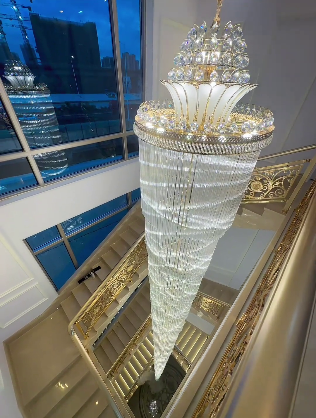 Luxury Extra Long Crystal Chandelier