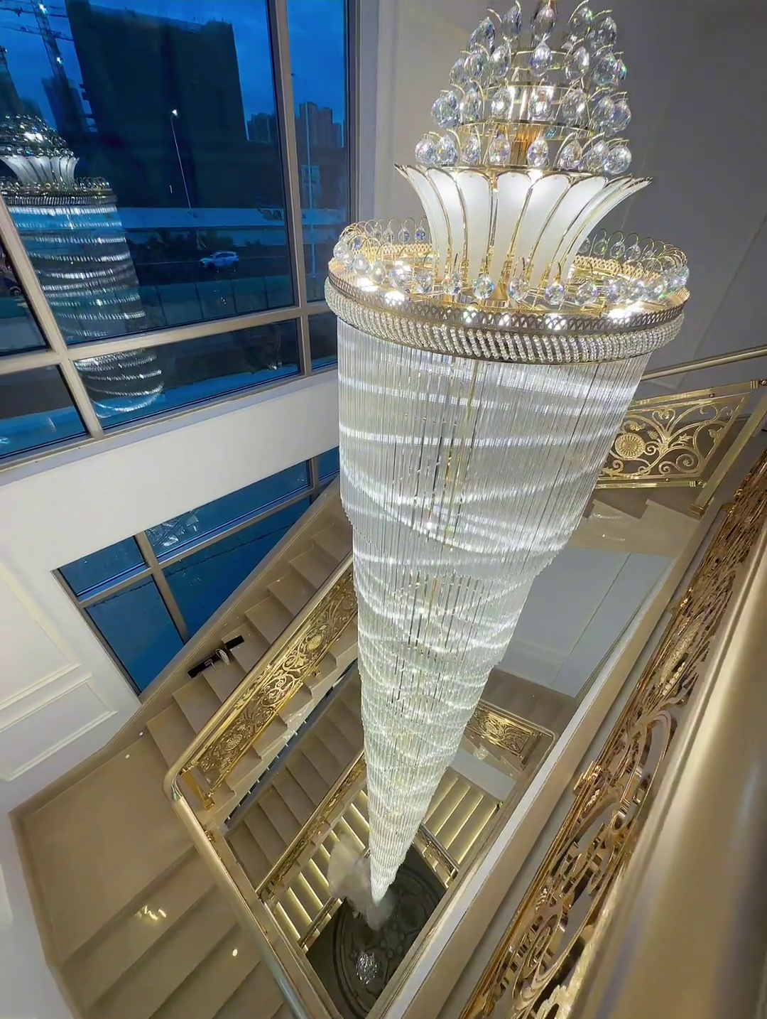 Luxury Extra Long Crystal Chandelier