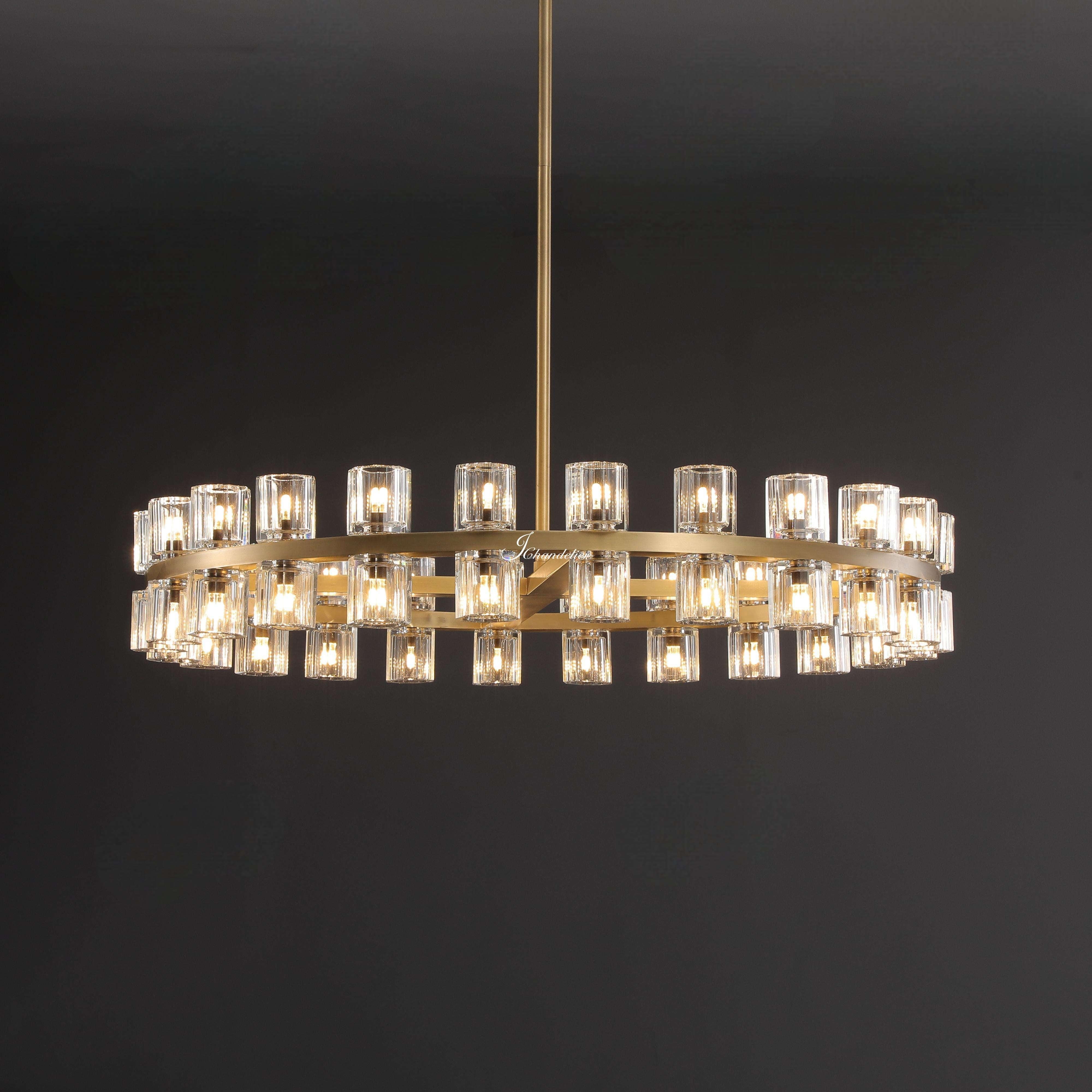 Auraline Crystal Round Chandelier 36", 48"