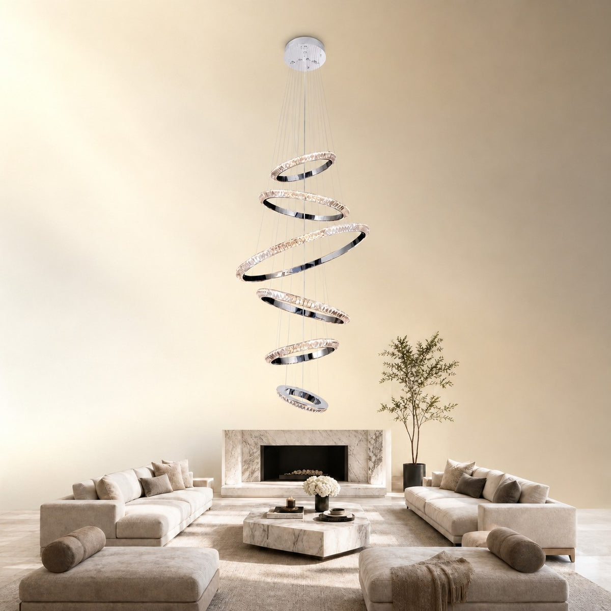 Wenvan Crystal Cascading Chandelier 47.2"