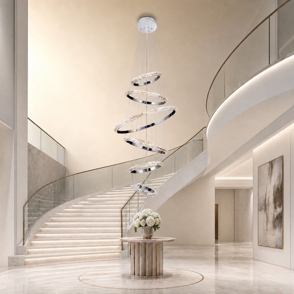 Wenvan Crystal Cascading Chandelier 47.2"