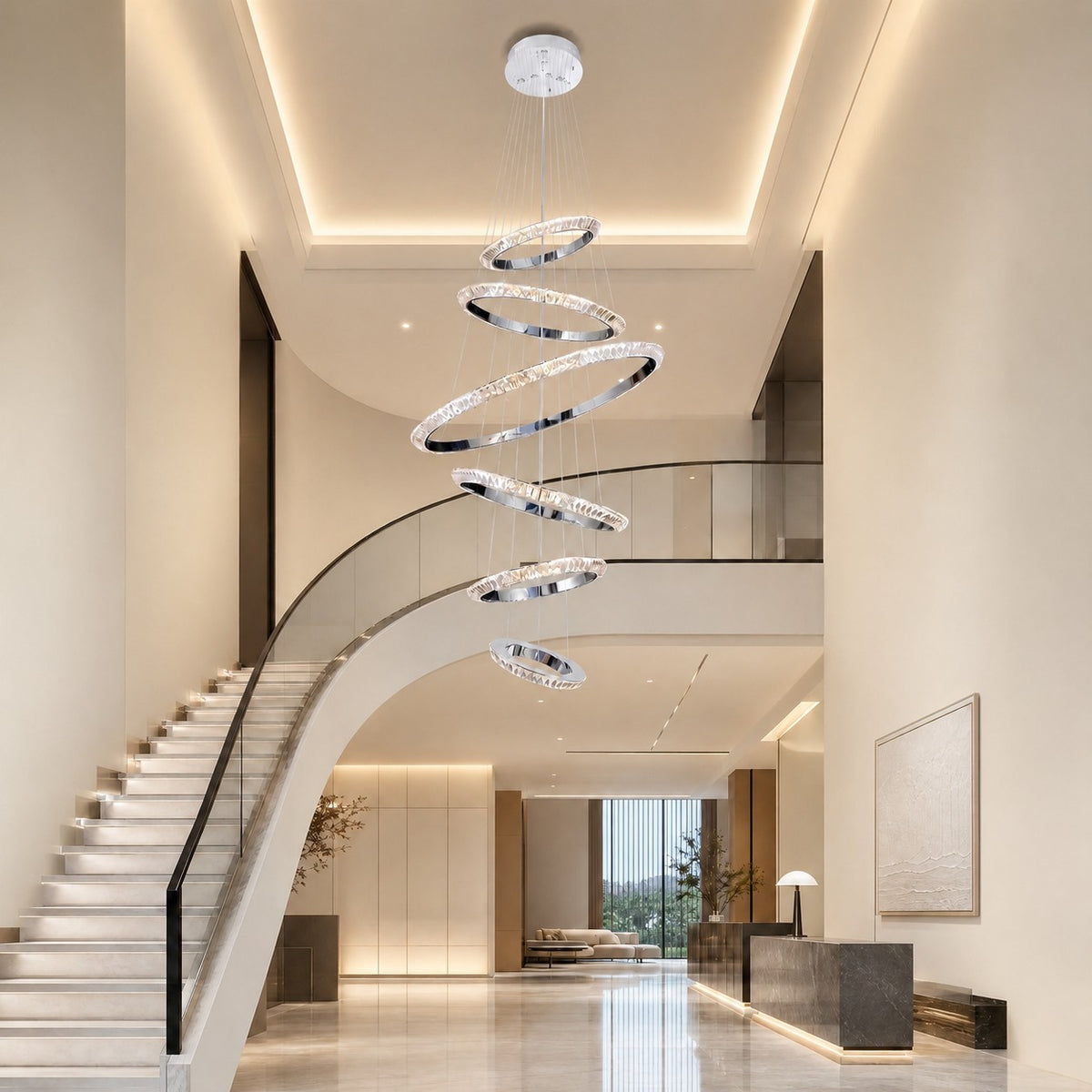 Wenvan Crystal Cascading Chandelier 47.2"