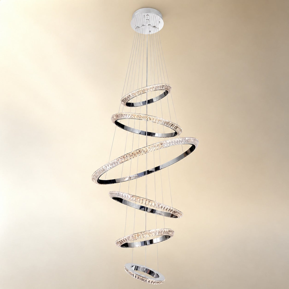Wenvan Crystal Cascading Chandelier 47.2"