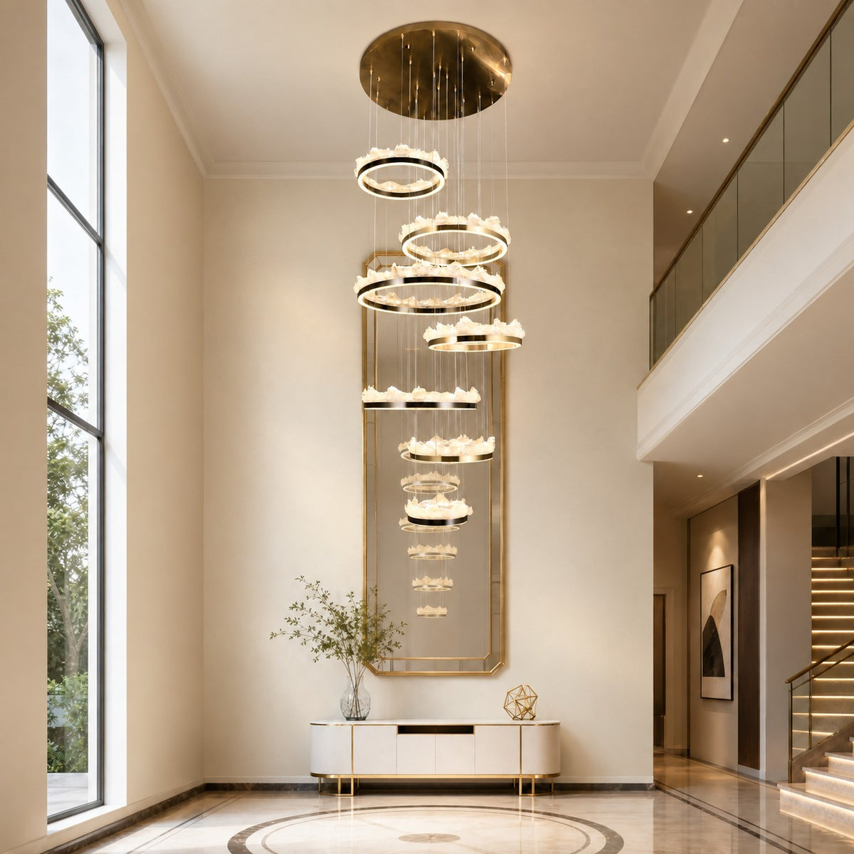 Wind & Wave Modern Sculptural Ring Chandelier