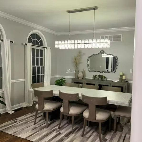 Auraline Crystal Rectangular Chandelier 54"