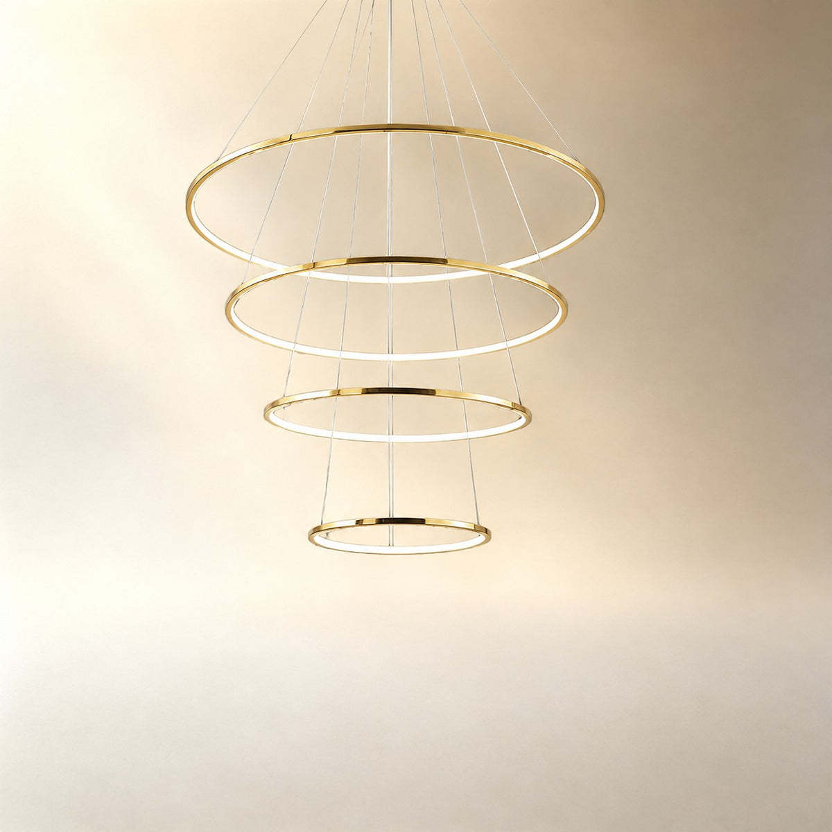 WOMO Large Tiered Ring LED Foyer Chandelier-WM2160