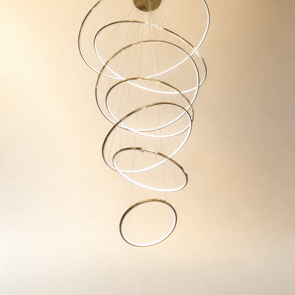 WOMO Large Tiered Ring LED Foyer Chandelier-WM2160