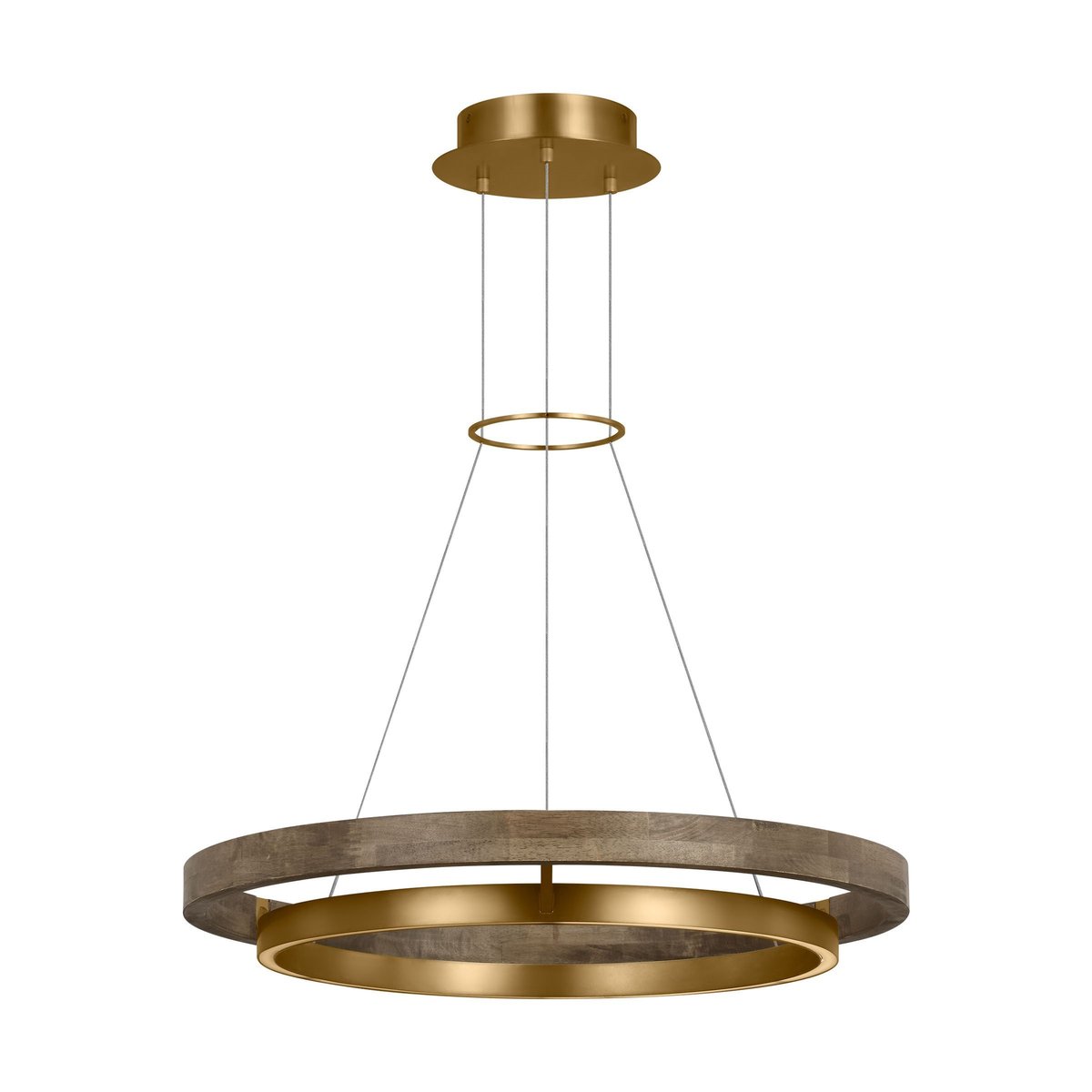 Grace Brass and Wood Chandelier 24" 30'' 36'' 48" 65''D