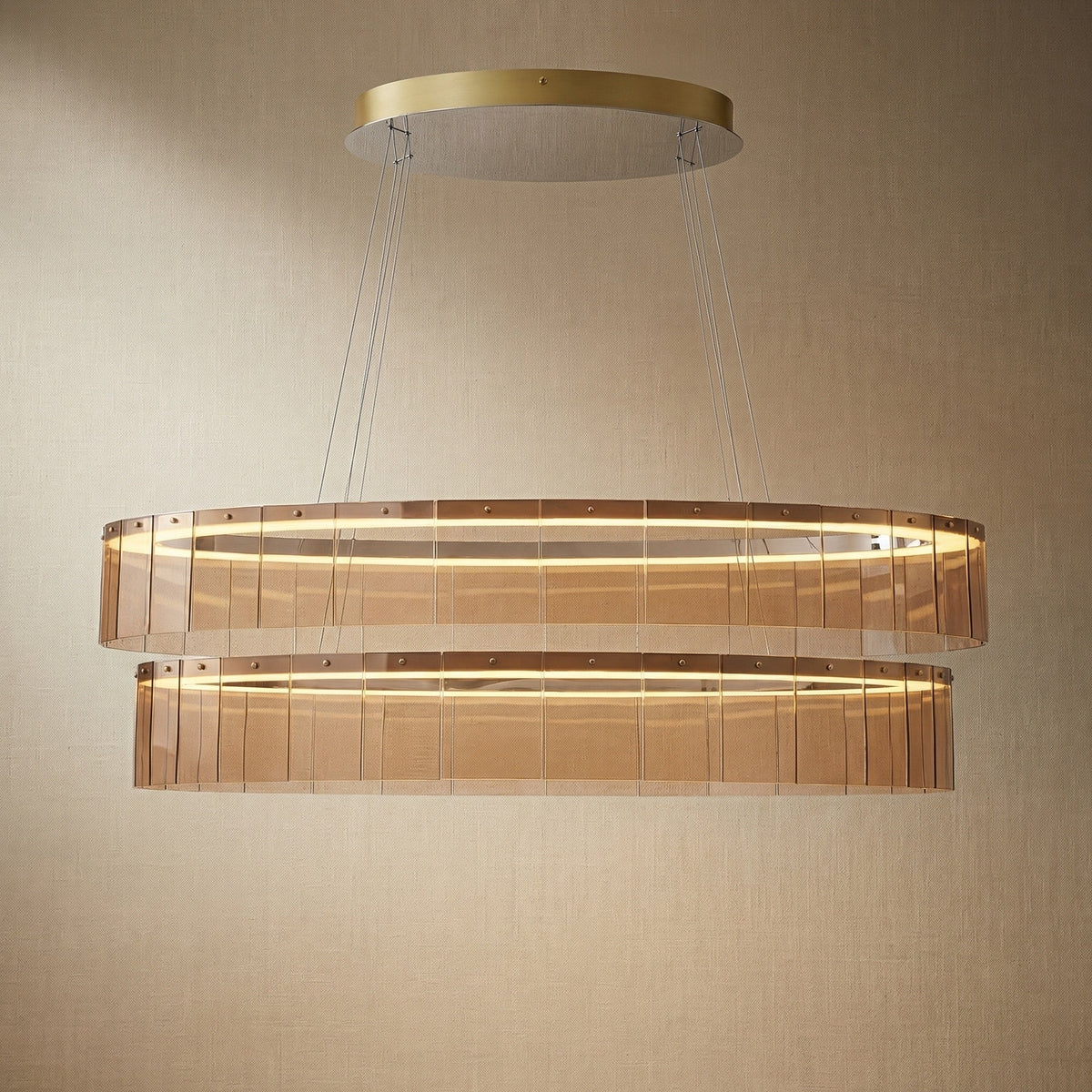 Zaeen Oval Glass Chandelier 59"