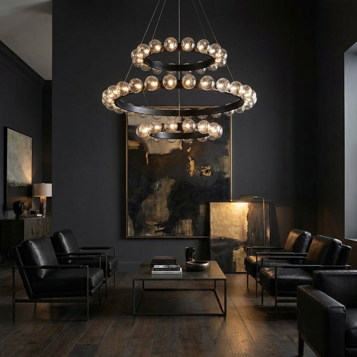 Kaien Bubbles 3-Tier Nested Glass Chandelier