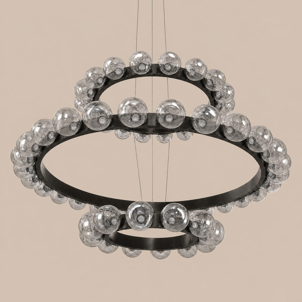 Kaien Bubbles 3-Tier Nested Glass Chandelier