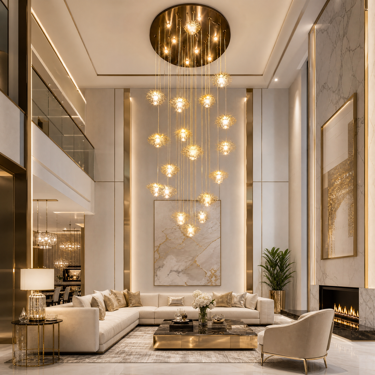 Kaien Bubbles Grand Glass Chandelier