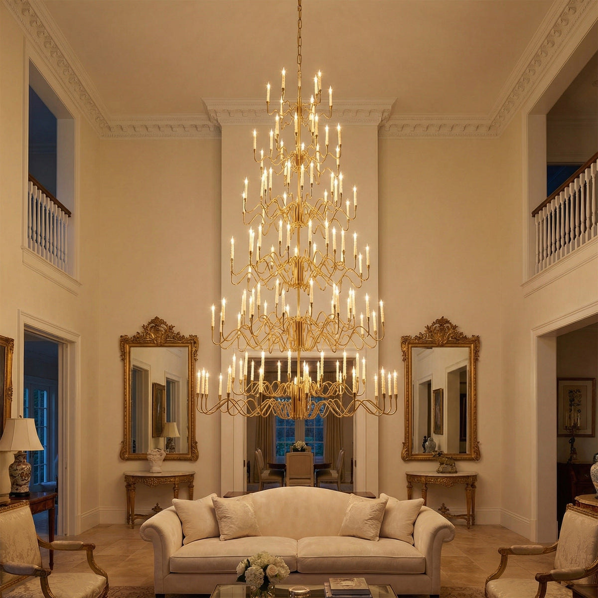 Orien Cascading Large Handmade Glass Chandelier 63"