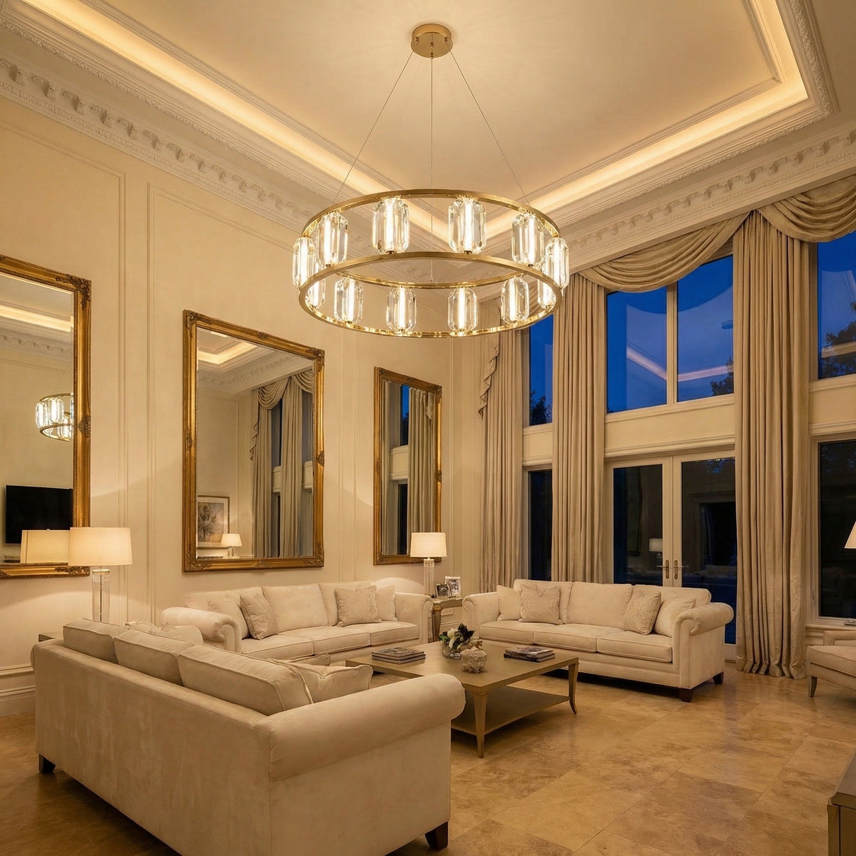 Loren Contemporary Crystal Chandelier