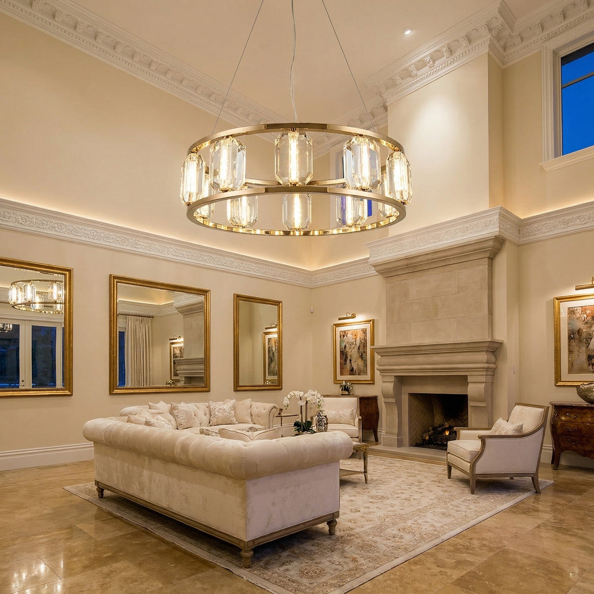 Loren Contemporary Crystal Chandelier
