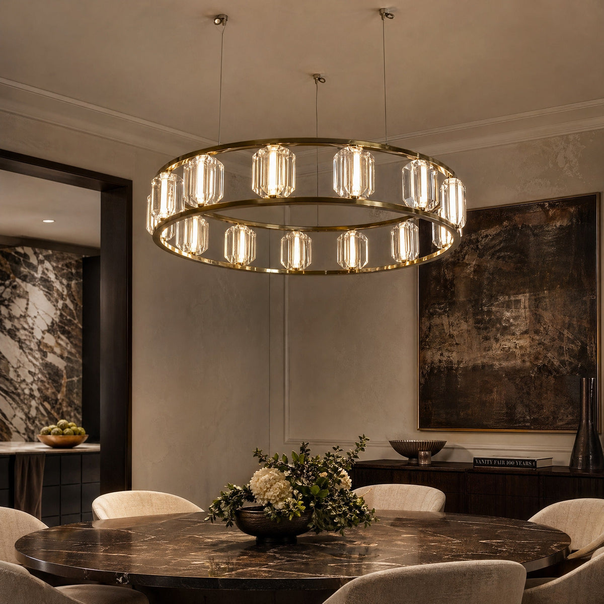 Loren Contemporary Crystal Chandelier