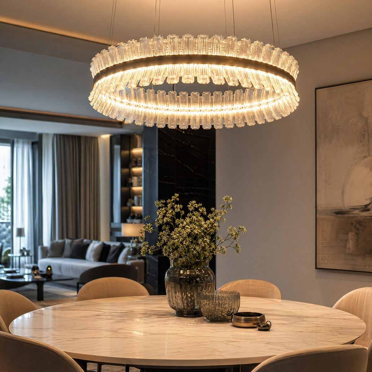 Xelia Contemporary Chandelier Dining Room 39"