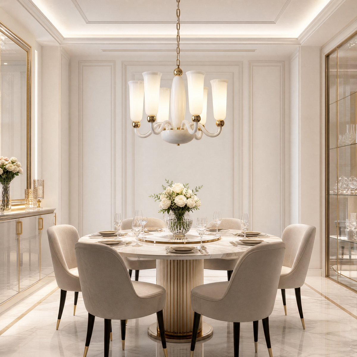 Paeen Modern Glass Pendant Light 24"