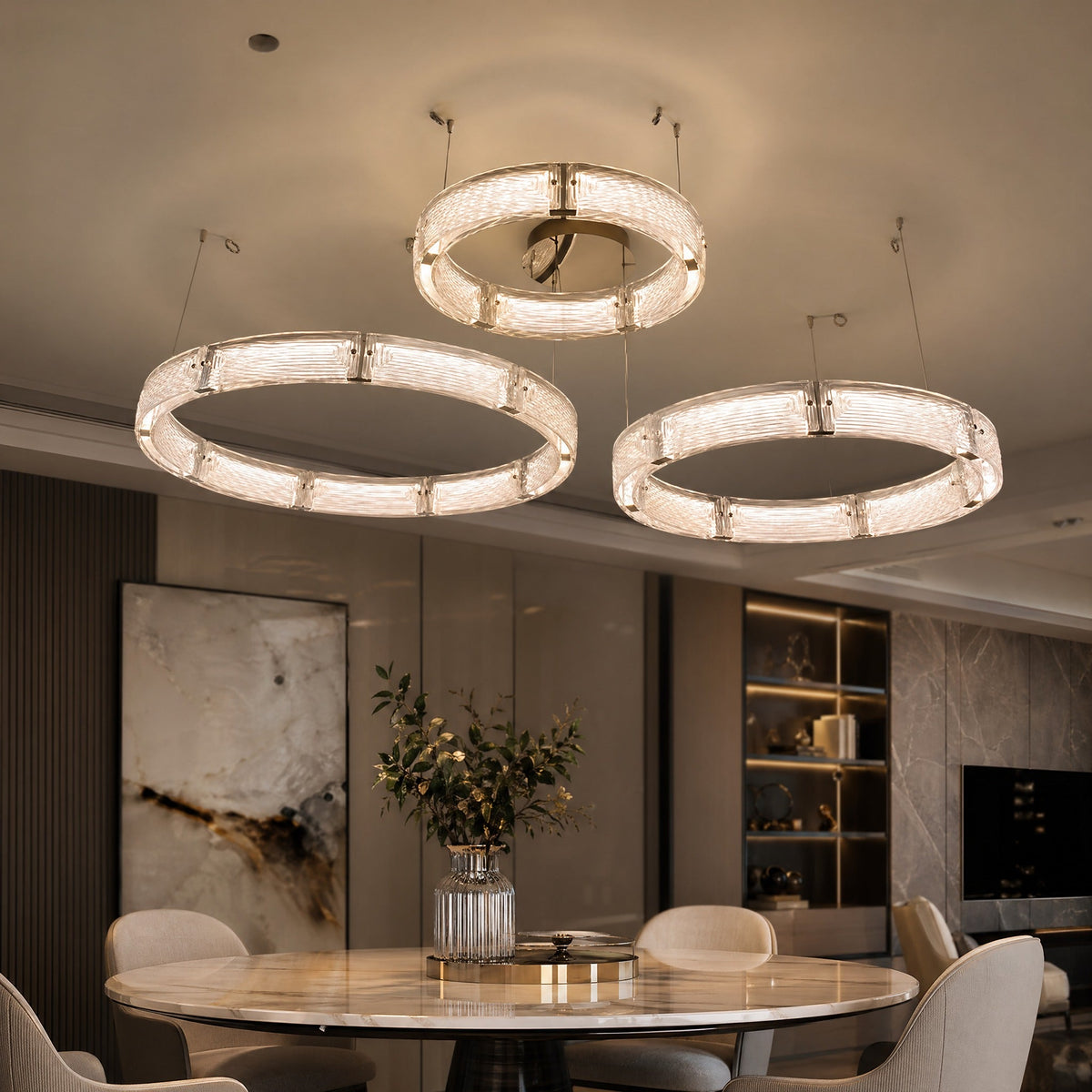 Galia Modern Glass Chandelier For Living Room
