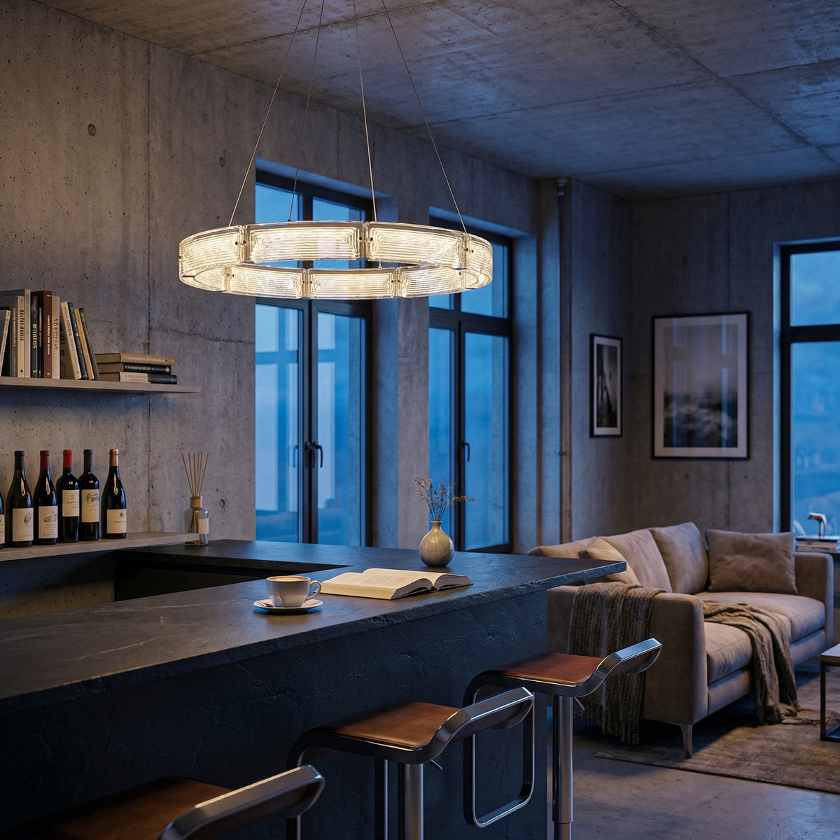 Galia Modern Glass Round Chandelier
