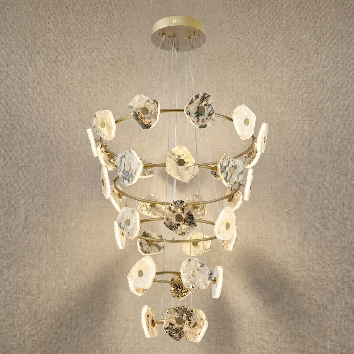 Lysia Modern Natural Stone Cascading Chandelier