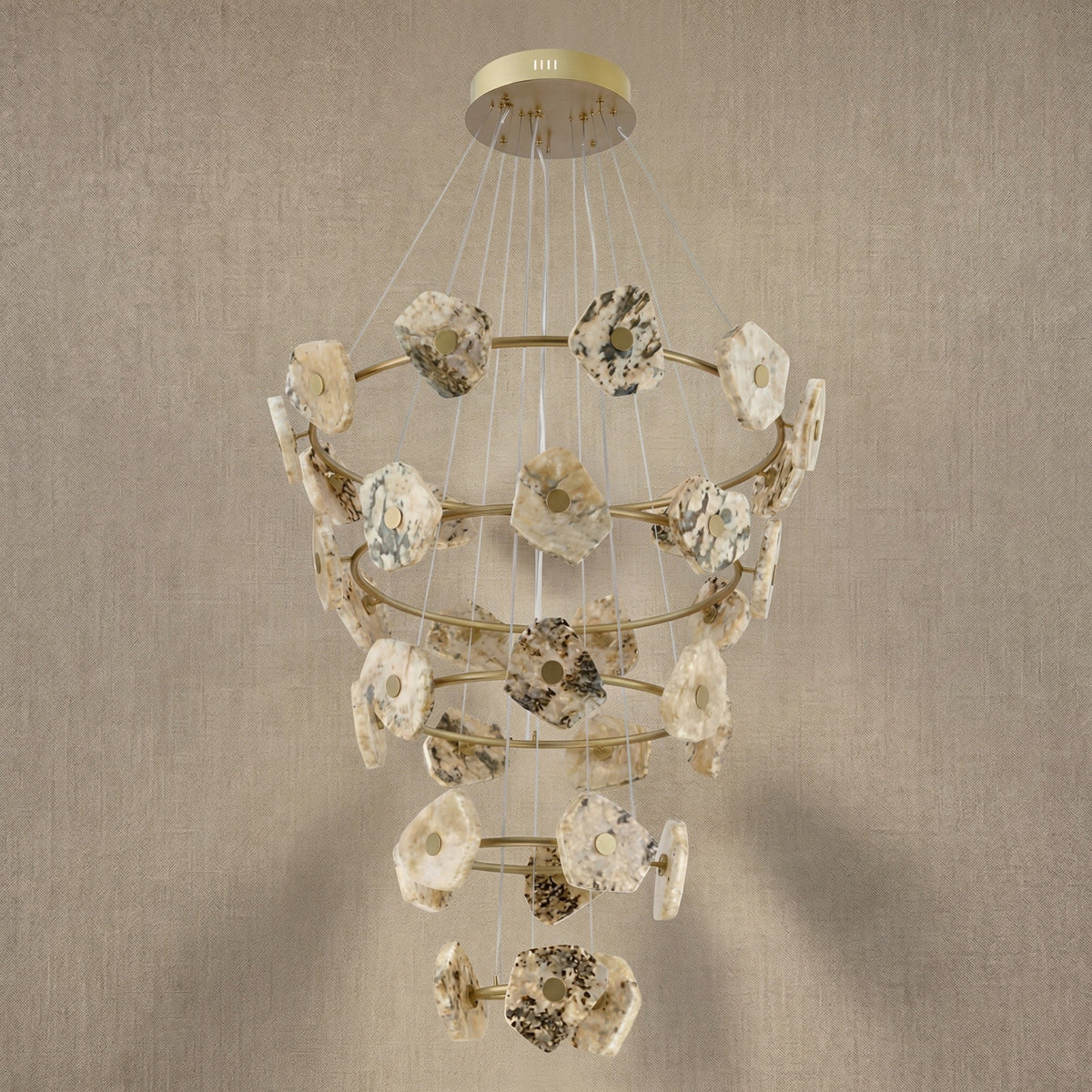Lysia Modern Natural Stone Cascading Chandelier