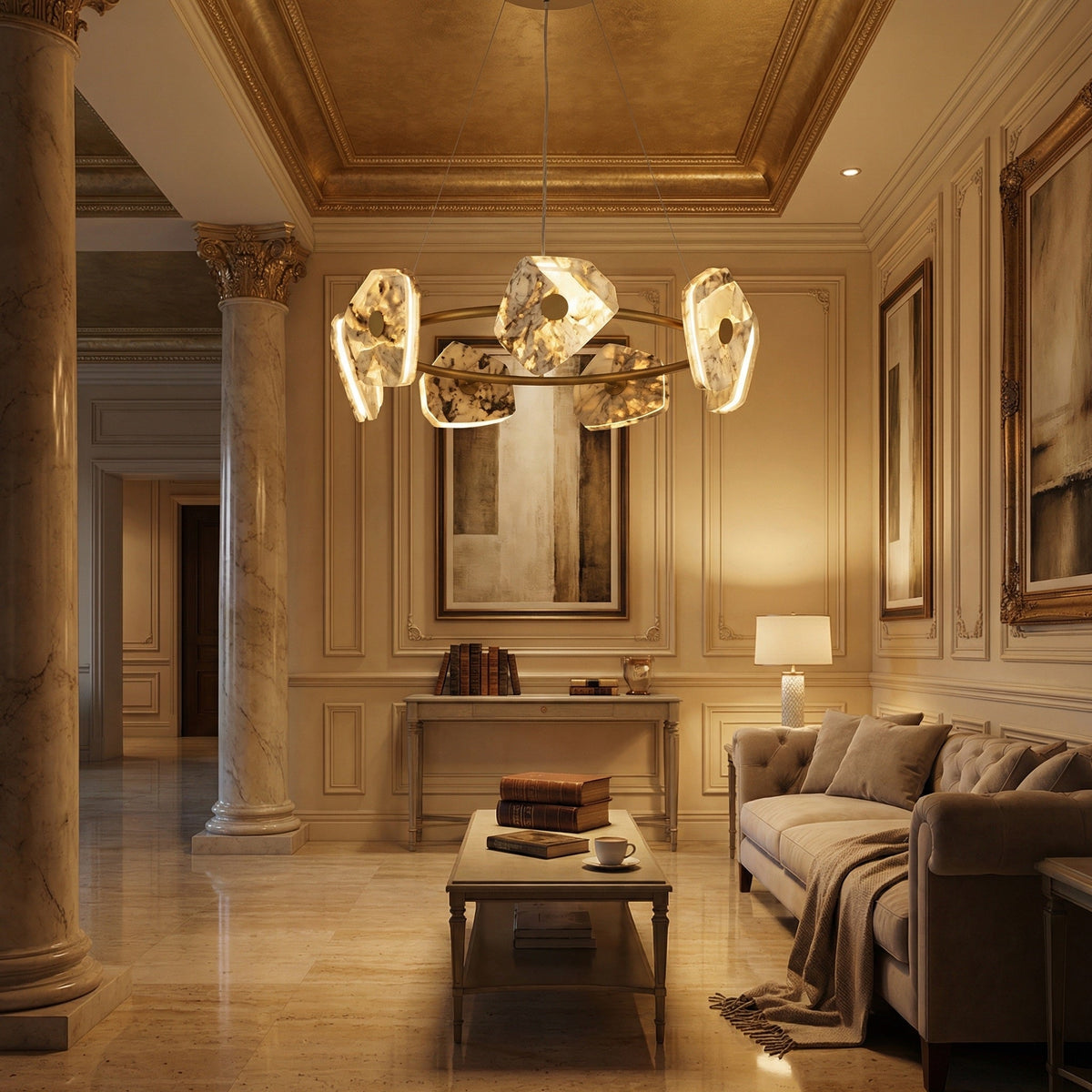 Petra Modern Natrual Stone Pendant Light