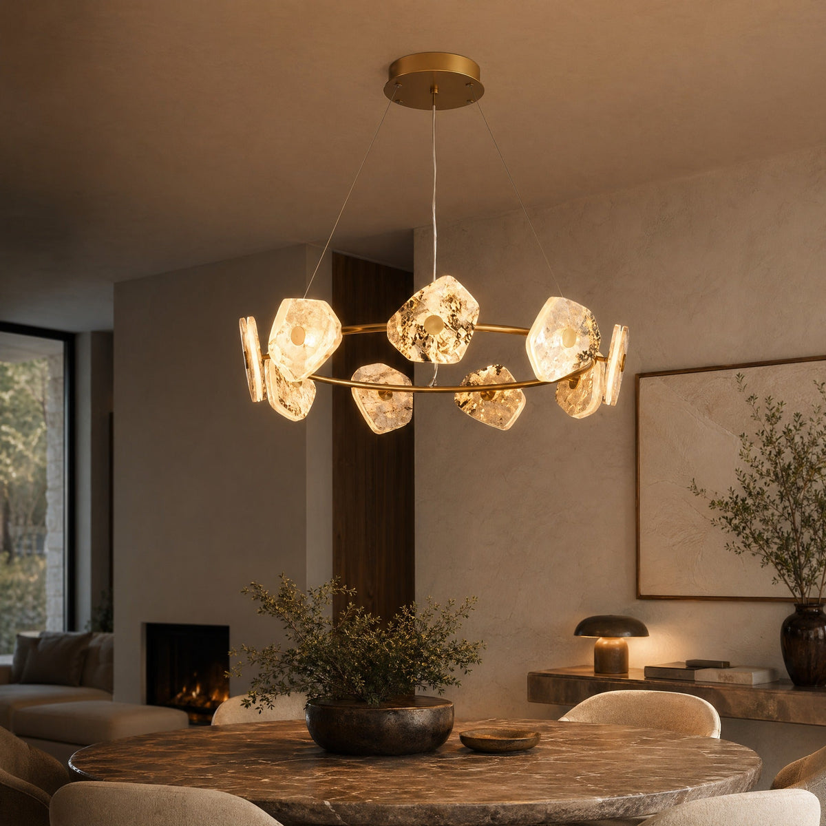 Petra Modern Natrual Stone Pendant Light