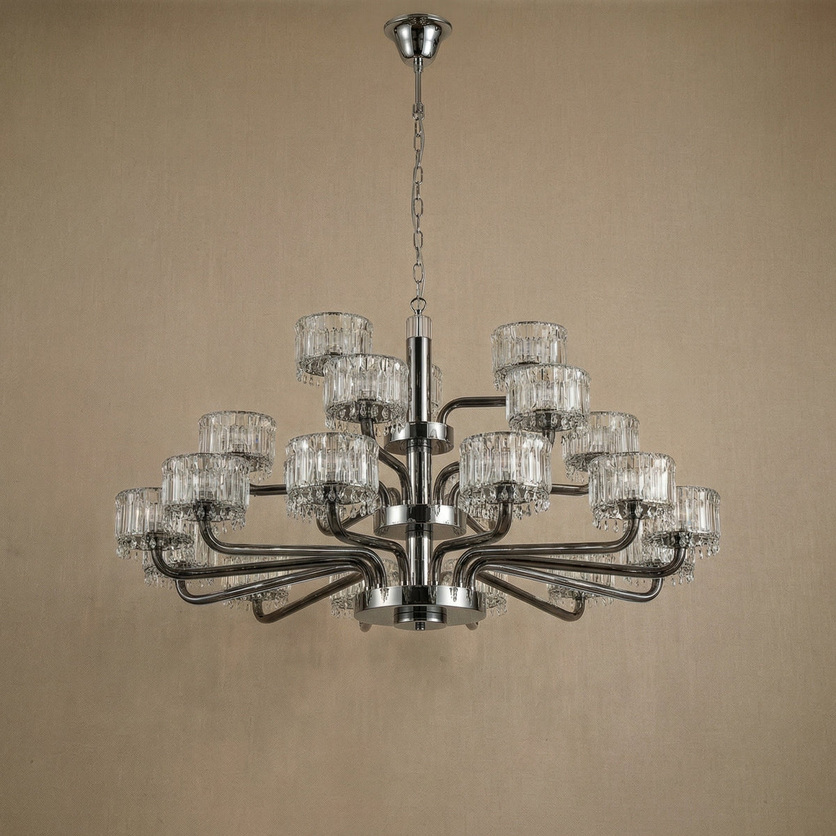 Daeia Transitional Chrome Crystal Chandelier