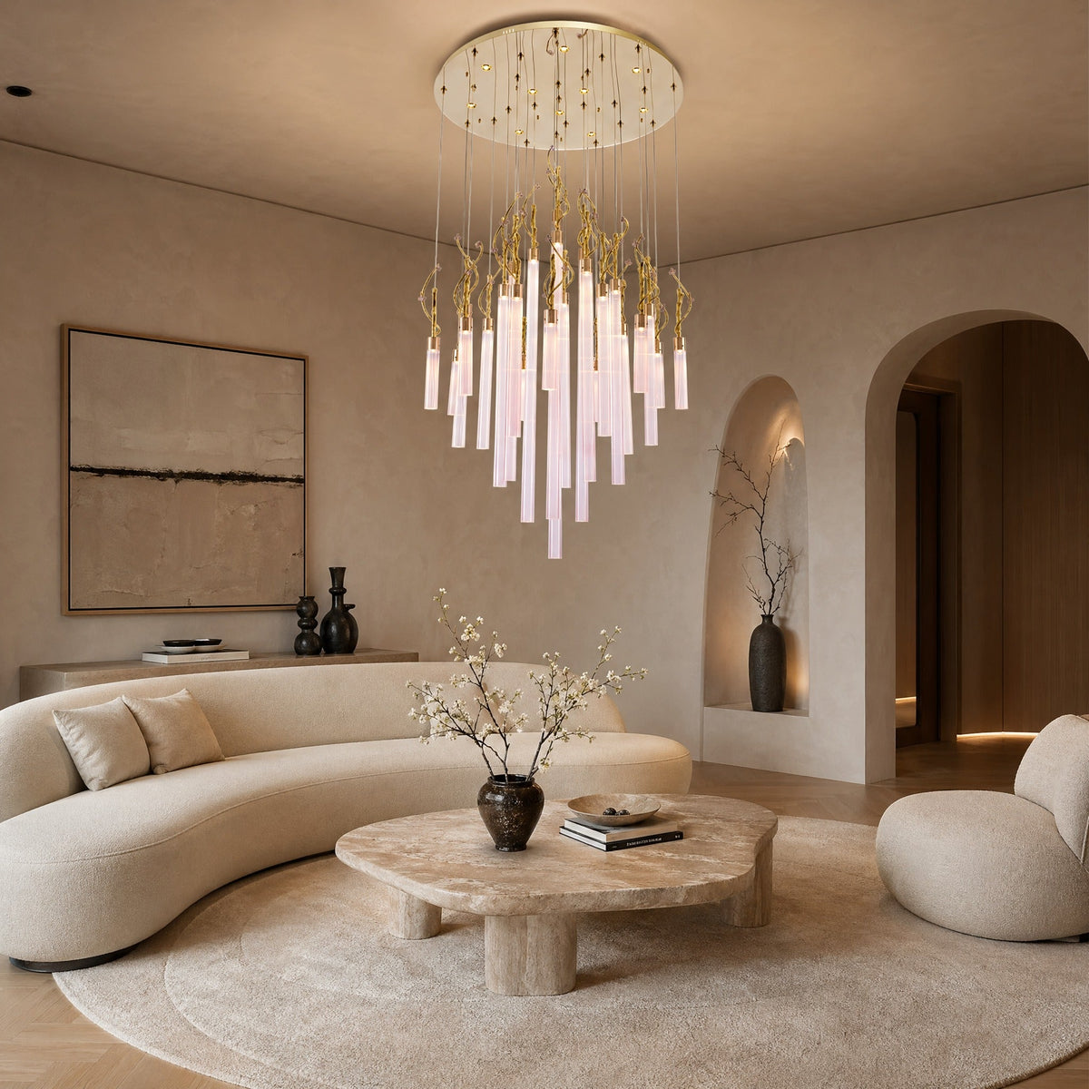 Braen Modern Glass Round Chandelier 47"