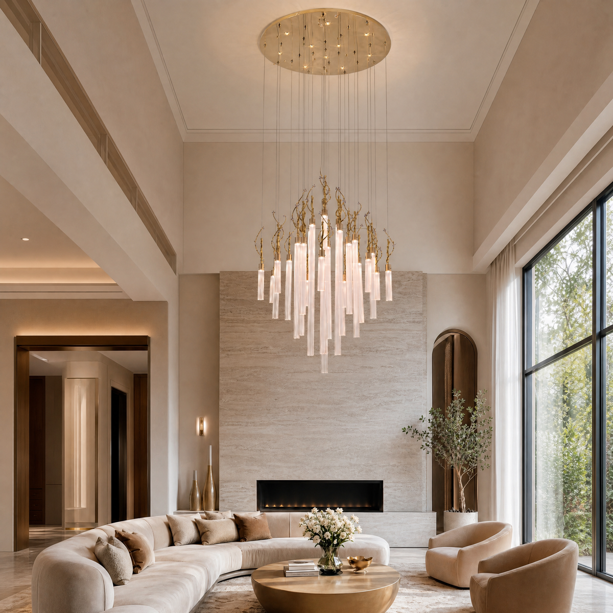 Braen Modern Glass Round Chandelier 47"