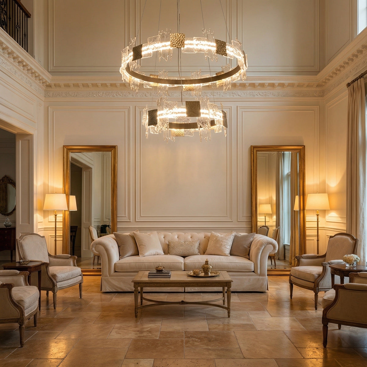 Elodie 2 Tiers Modern Gold Chandelier