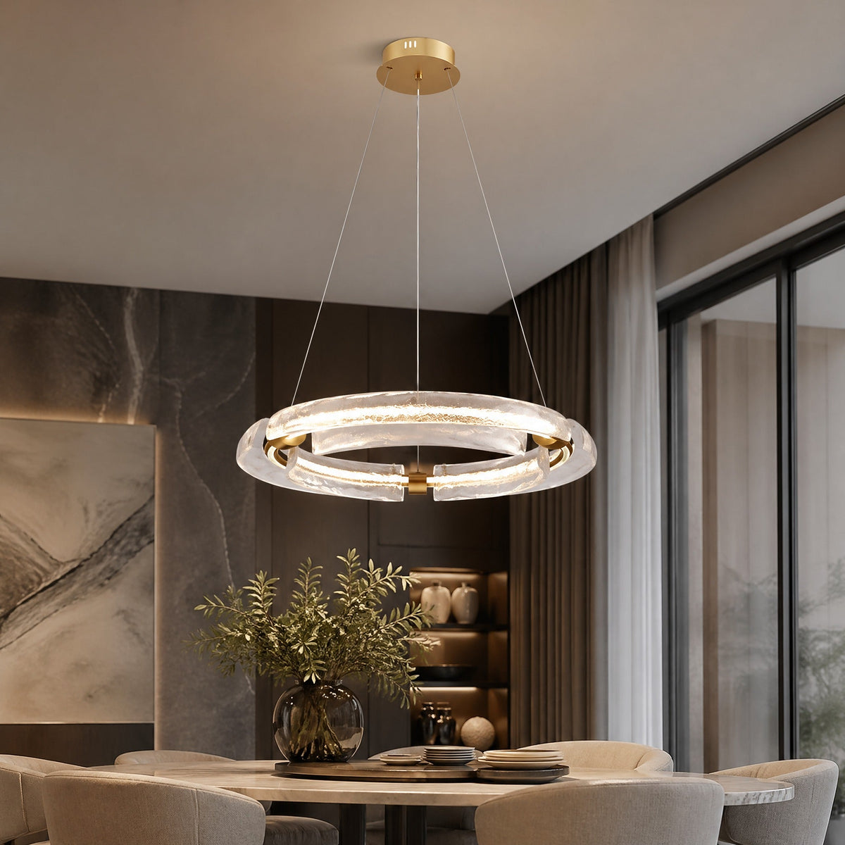 Rhoen Modern Glass Chandelier